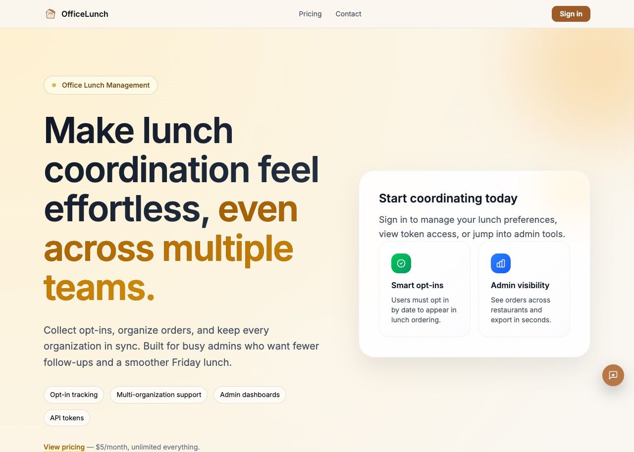 Introducing Office Lunch App